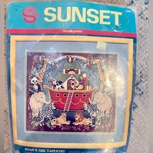 Vintage Noah’s arc needlepoint kit nip great gift